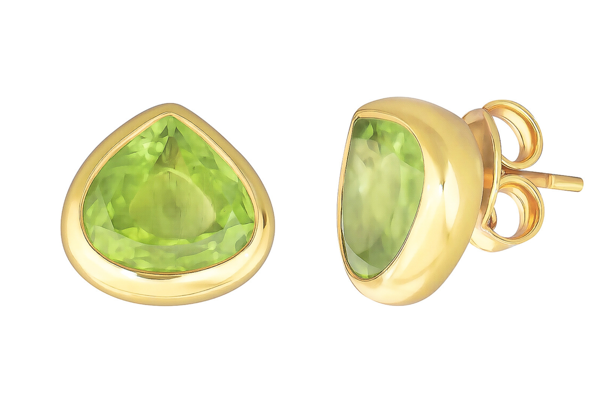 Peridot Pear Shaped Stud Earrings