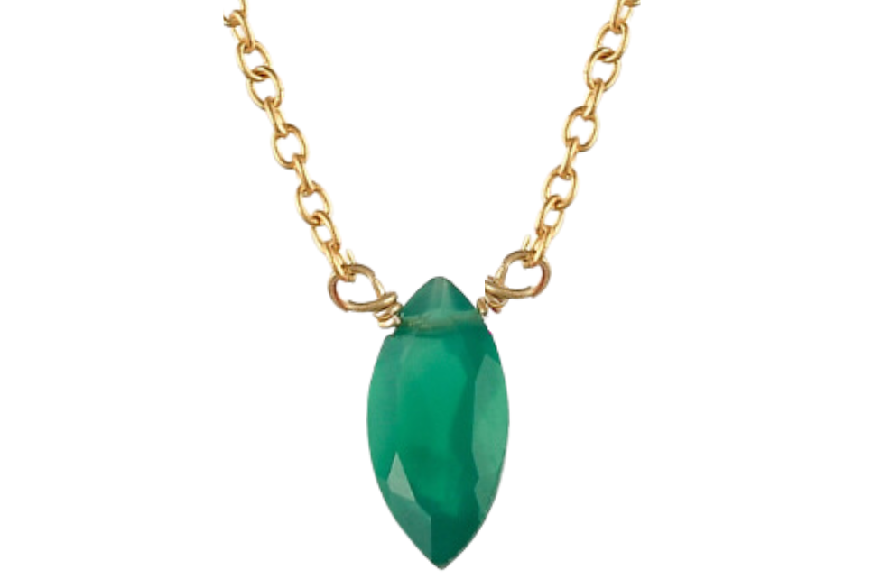 Green Onyx Marquise Necklace