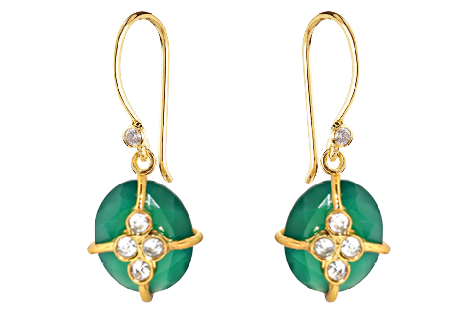 Parcel Green Onyx Gemstone Earrings