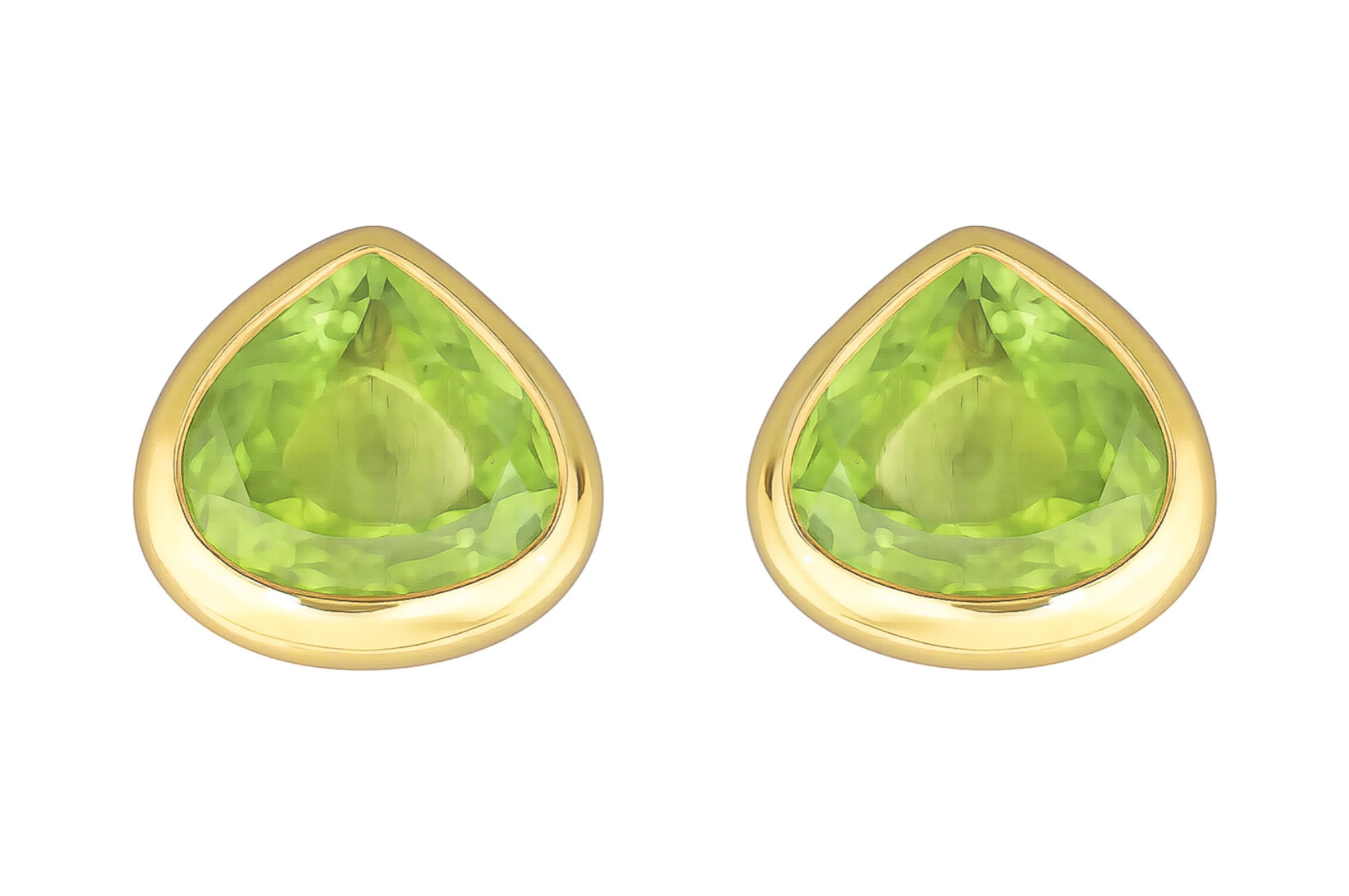 Peridot Pear Shaped Stud Earrings