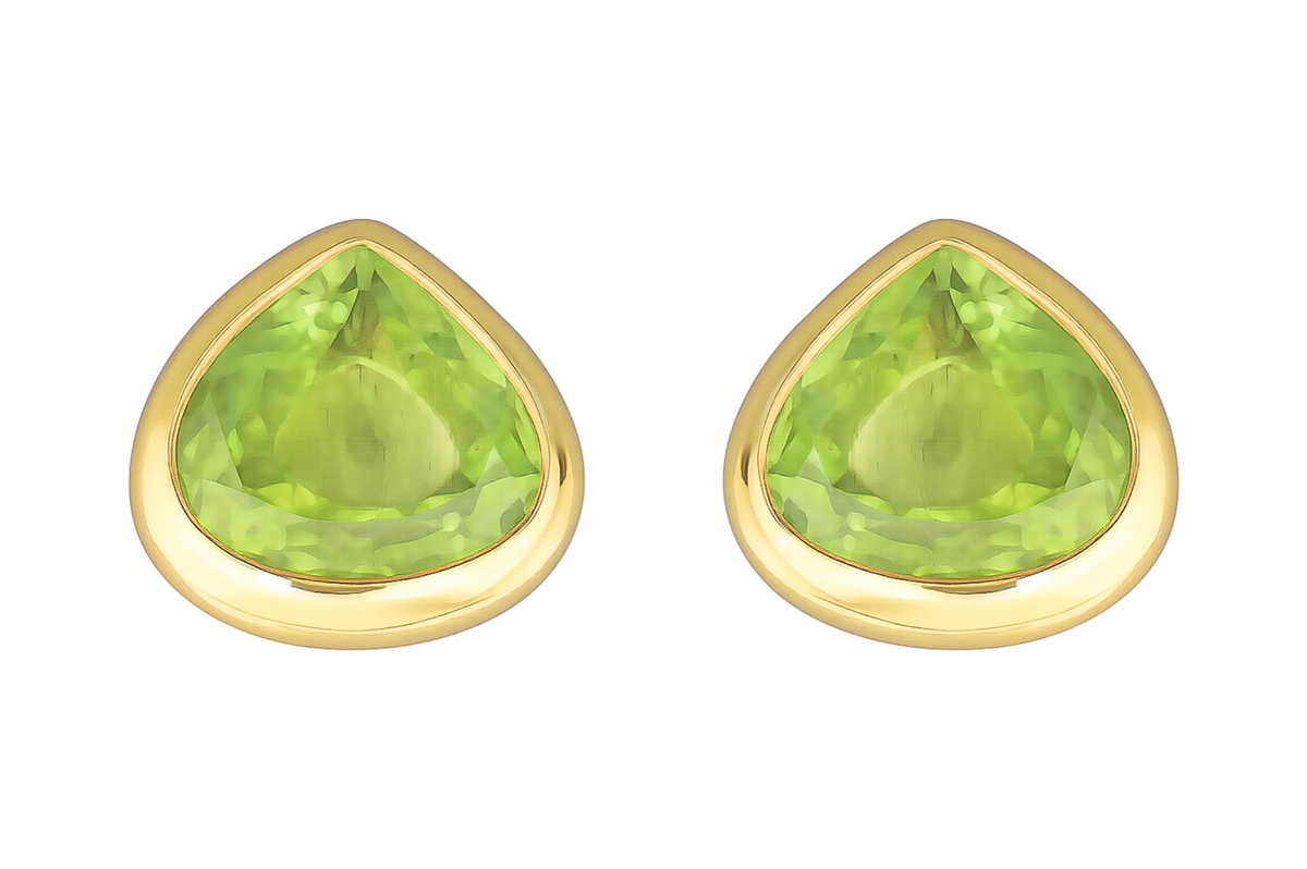 Peridot Pear Shaped Stud Earrings