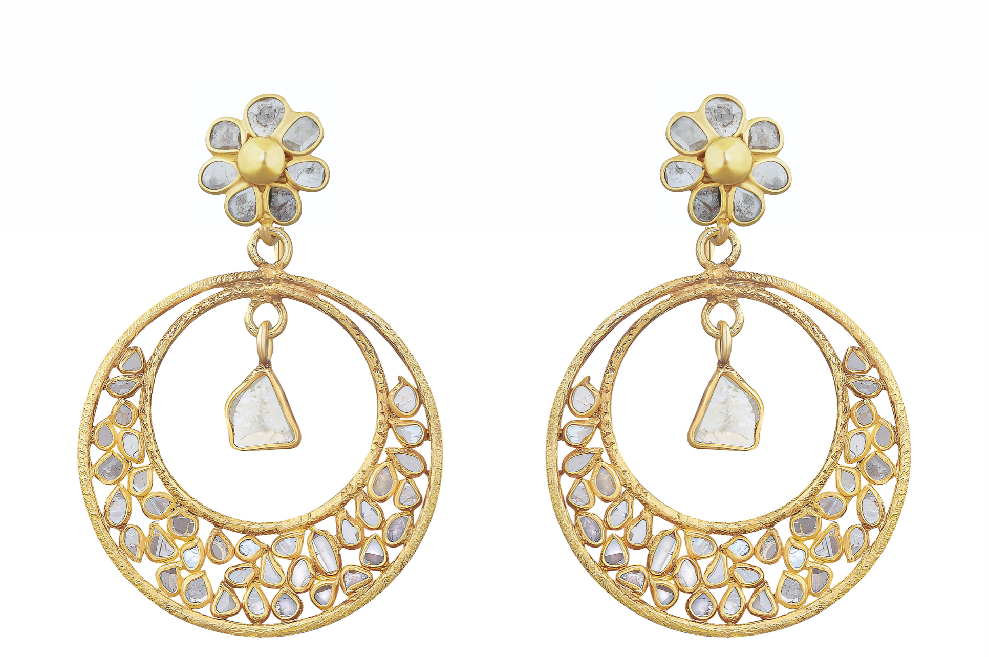 Delhi Diamond Half Moon Earrings