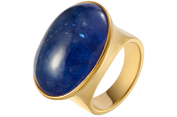 Pebble Tanzanite Cabochon Gemstone Ring