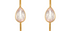 Gold & Rose Quartz Set Hoop Earrings