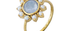 Hyderabad Pearl & Larger Round Blue Sapphire Ring