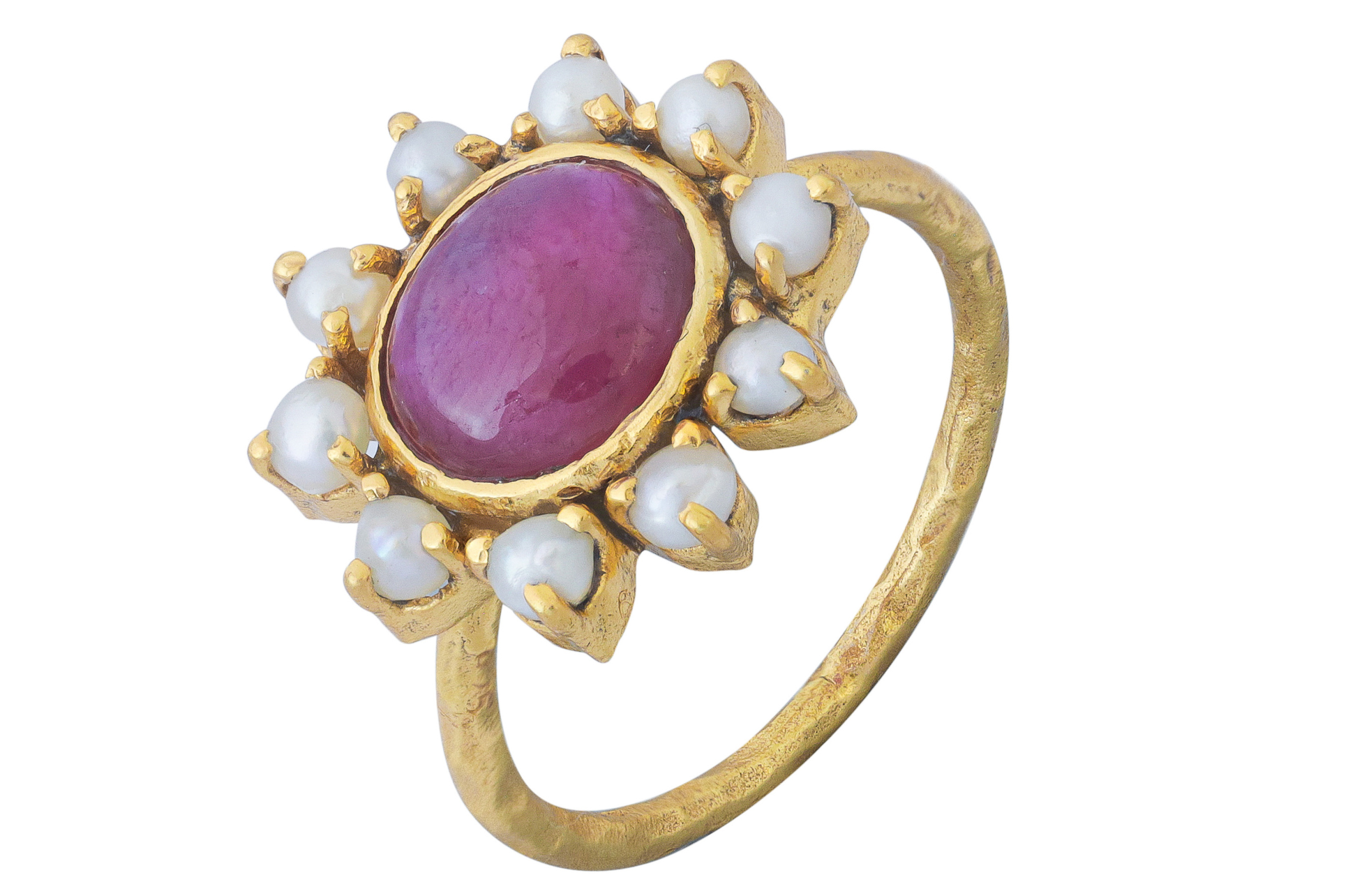 Hyderabad Pearl & Ruby Ring