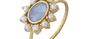 Hyderabad Pearl & Oval Blue Sapphire Ring