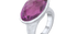 India Large Oval Amethyst Silver Ring