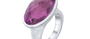 India Large Oval Amethyst Silver Ring