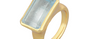 India Oblong Blue Topaz Gemstone Ring