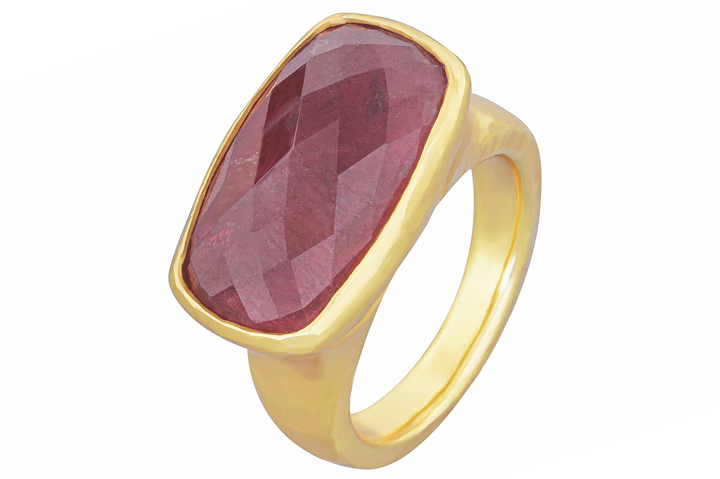 India Oblong Pink Tourmaline Ring