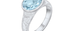 India Aquamarine Oval Silver Ring