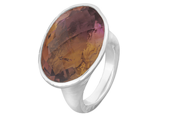 India Ametrine Oval Gemstone Ring