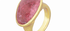 India Pink Tourmaline Cabochon Ring