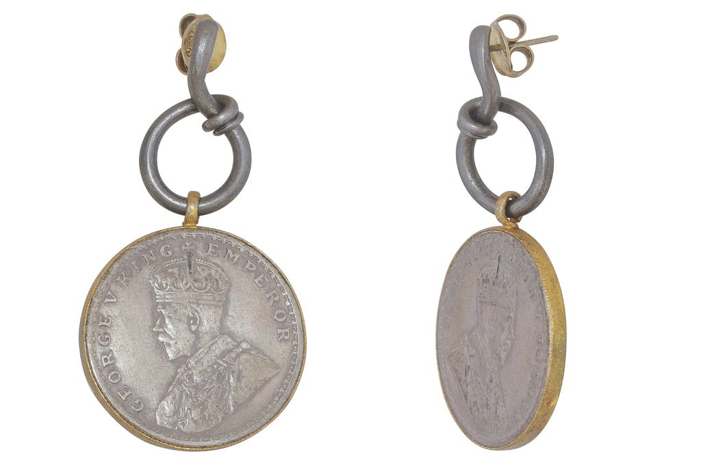 Sterling Silver & Antique George V Coin Earrings