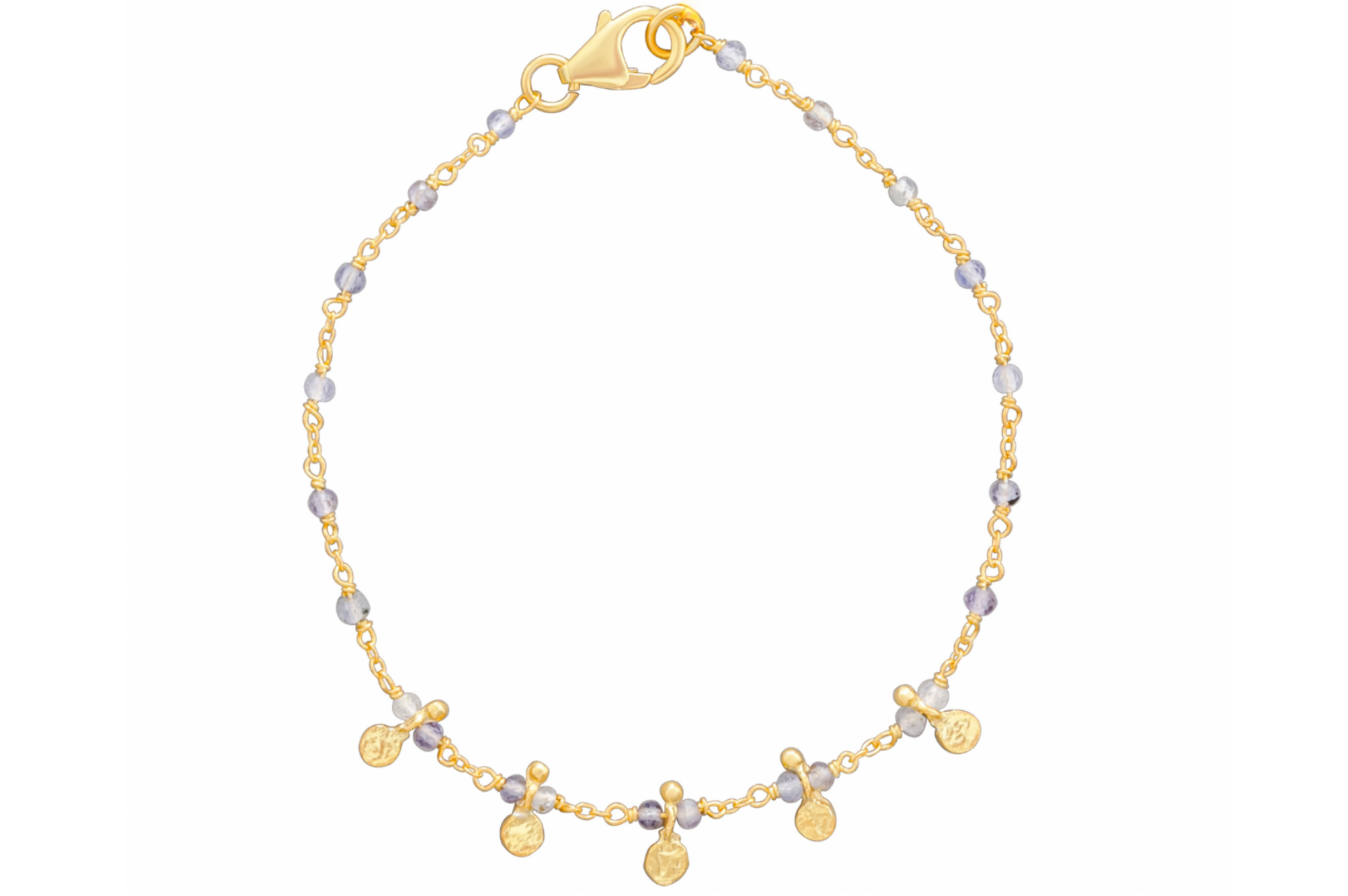 Mini Disc Iolite Disc Bracelet