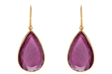 Ipanema Fine Gold & Pink Tourmaline Pear Shape Earrings