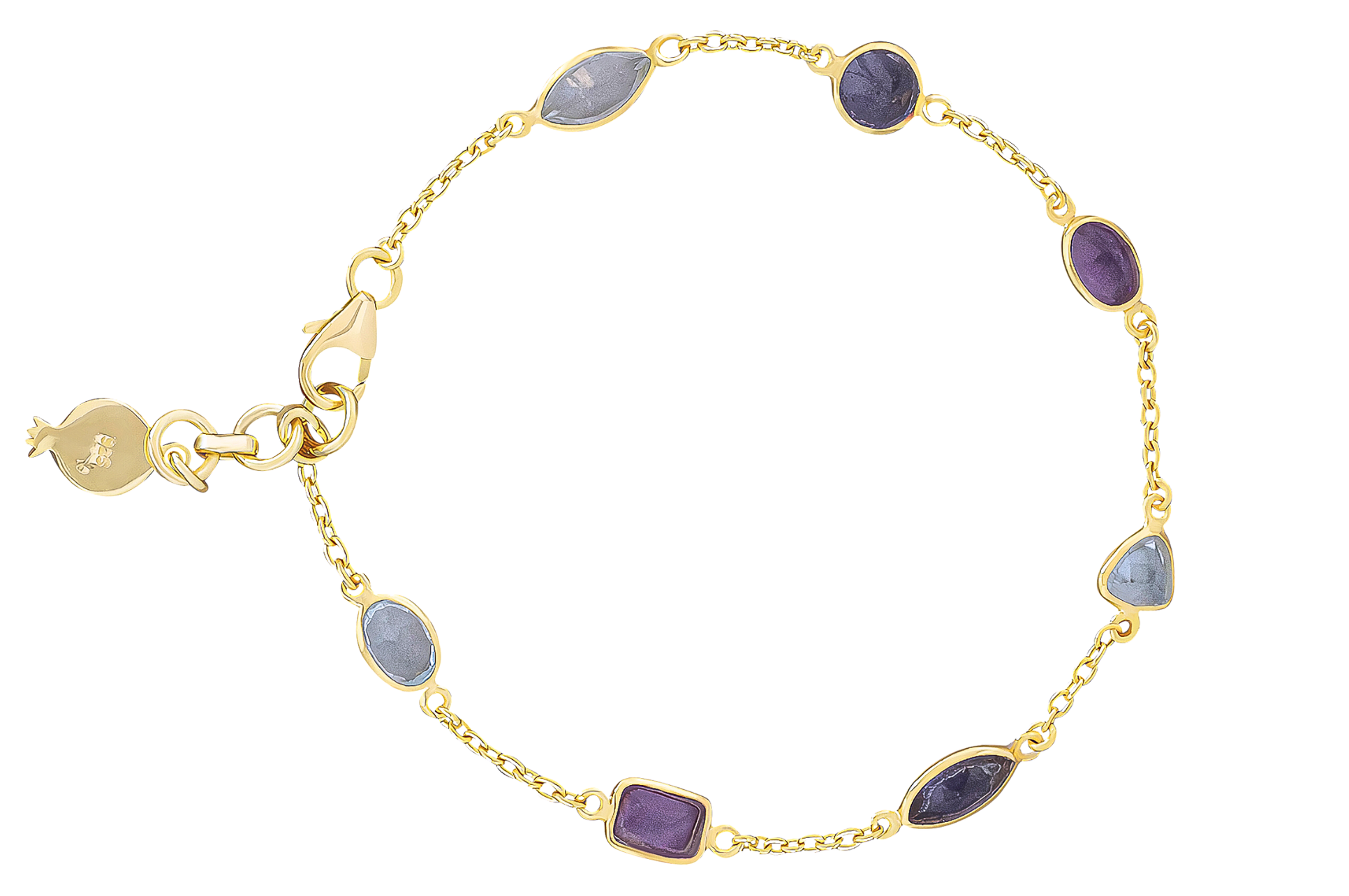 Jess Blue Topaz, Iolite & Amethyst Gemstone Bracelet