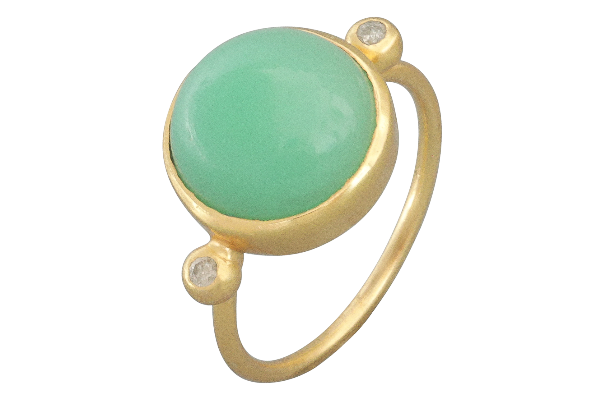 Kolkata Chrysoprase & Diamond Accent Ring