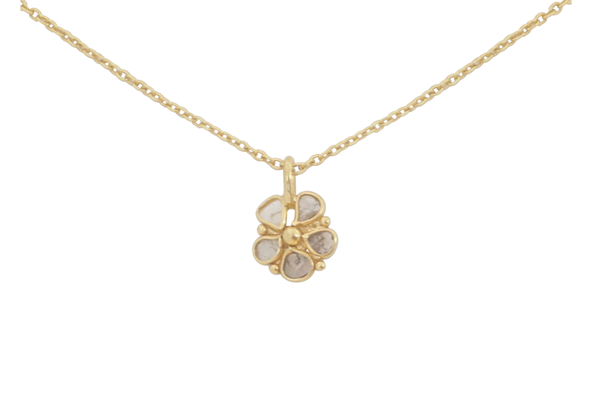Kolkata Fine Diamond Flower Pendant Necklace