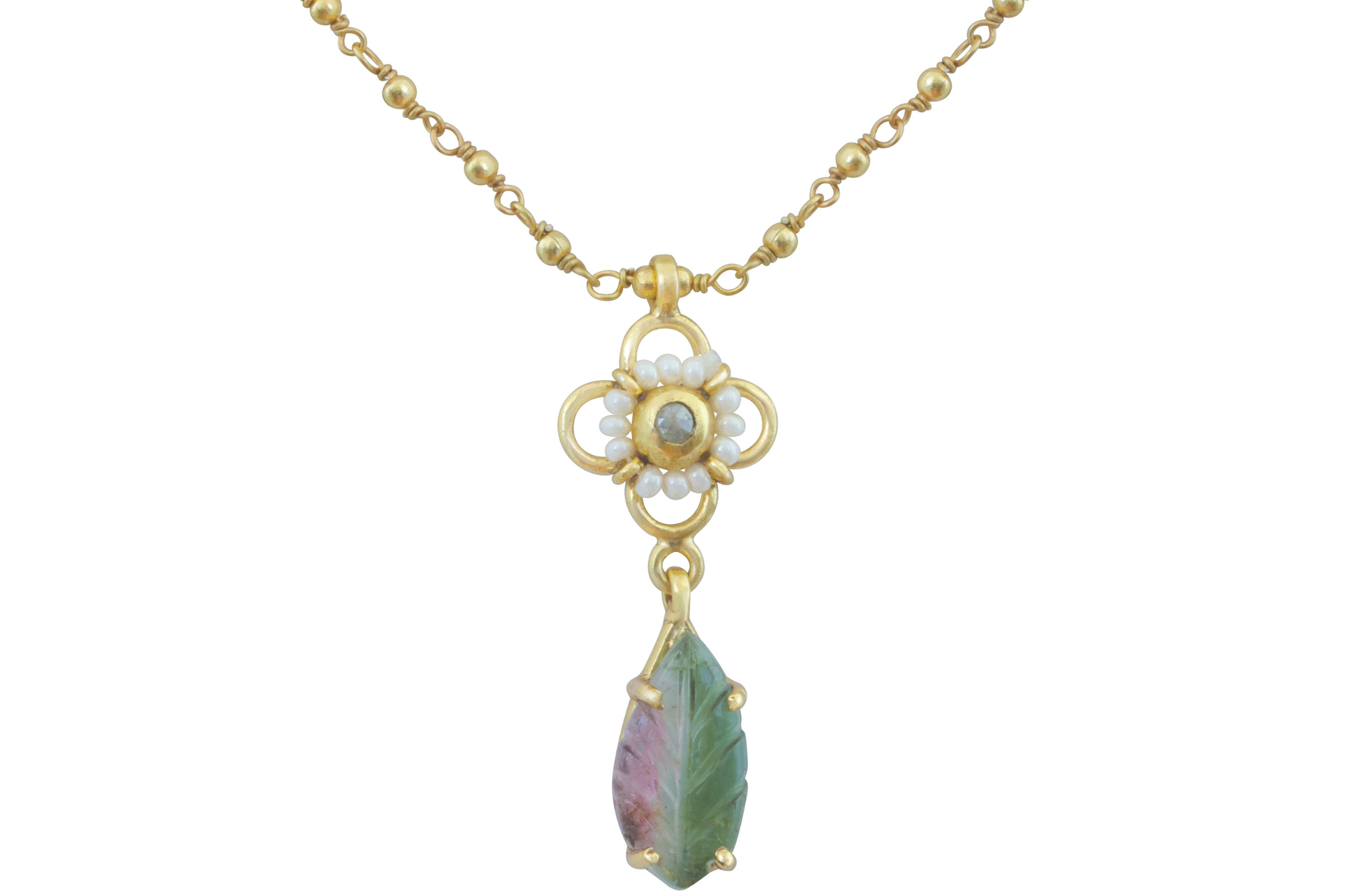Kolkata Pearl & Tourmaline Necklace