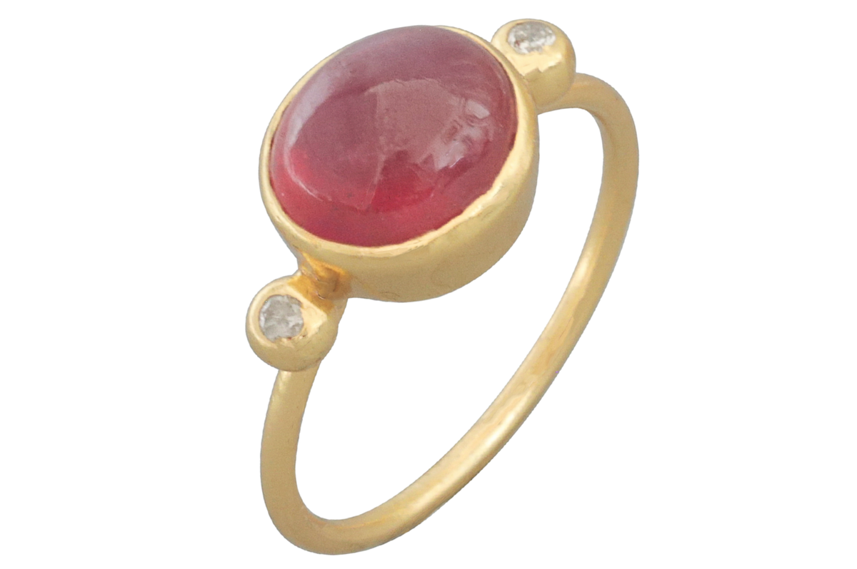 Kolkata Ruby & Diamond Accent Ring