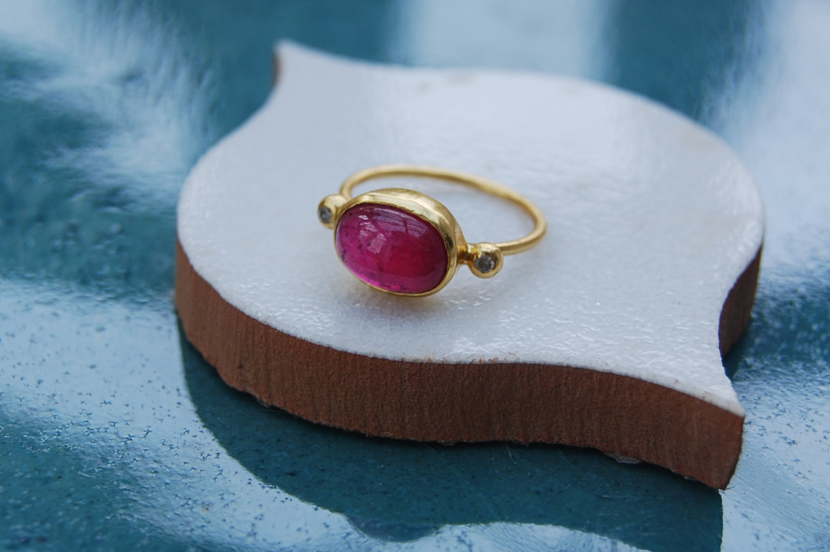 Kolkata Ruby & Diamond Accent Ring