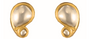 Fine Gold Paisley Polki Diamond Stud Earrings
