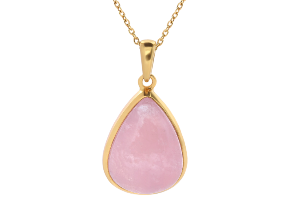 Pebble Kunzite Cabochon Pendant Necklace