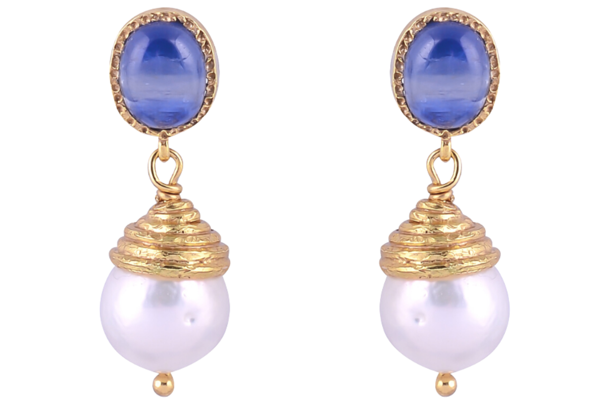 Poppy Kyanite & Pearl Earrings
