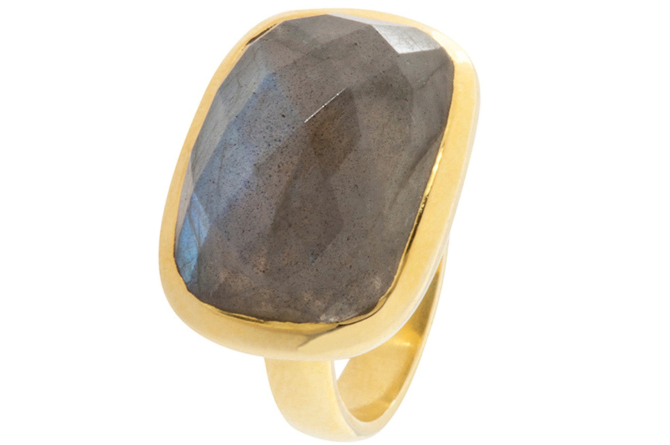 Alessandra Labradorite Gold Ring