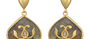 Labradorite & Diamond Betel Leaf Earrings