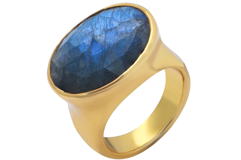 Labradorite Large Oval Gemstone Ring