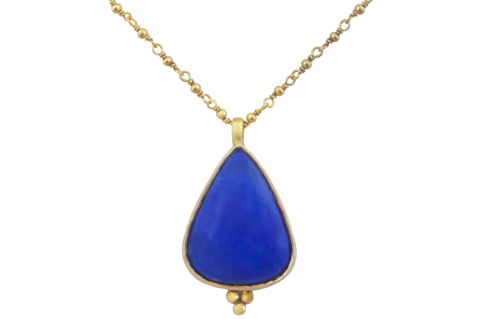 Sikar Pear Shaped Lapis Pendant Necklace