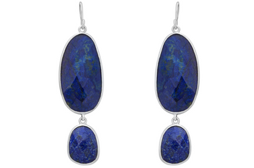 Lapis & Sterling Silver Double Drop Earrings