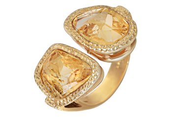 Lara Citrine Double Gemstone Ring