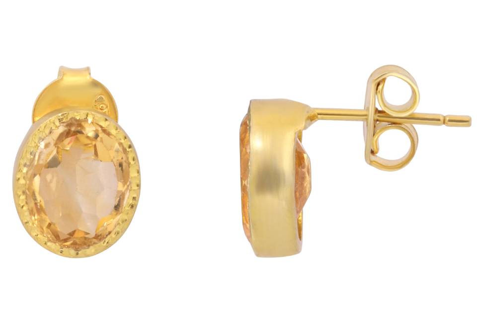 Lara Citrine Stud Earrings