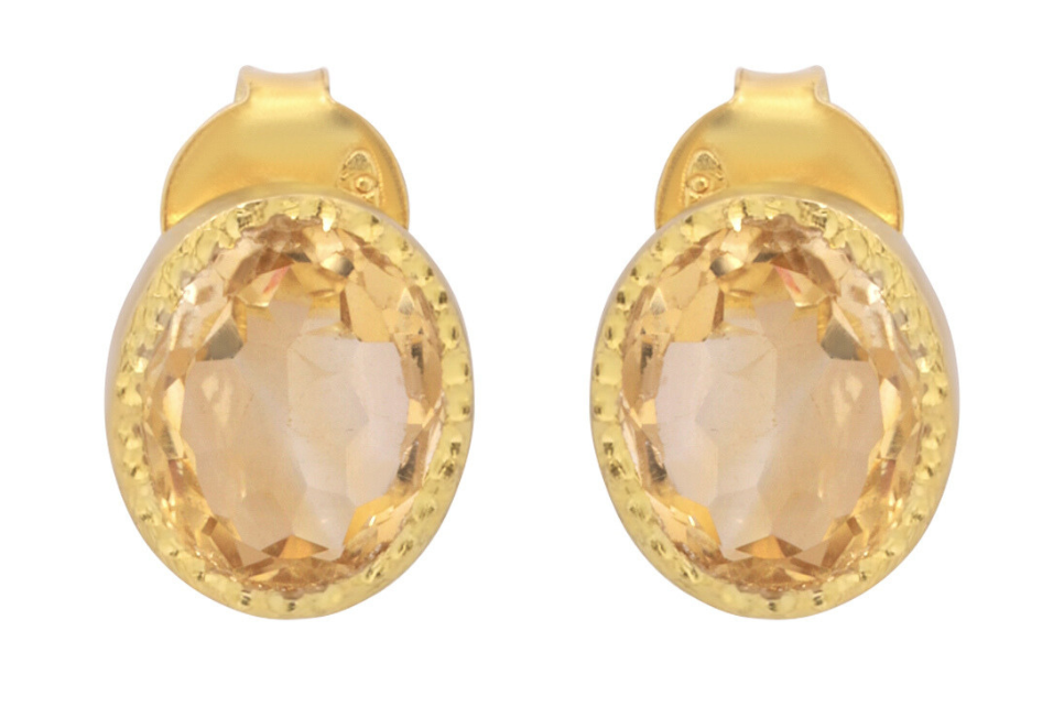 Lara Citrine Stud Earrings