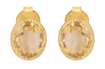 Lara Citrine Stud Earrings