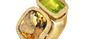 Lara Cognac Quartz & Peridot Double Gemstone Ring