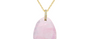 Bahia Fine Gold, Light Pink Tourmaline Slice & Diamond Pendant Necklace