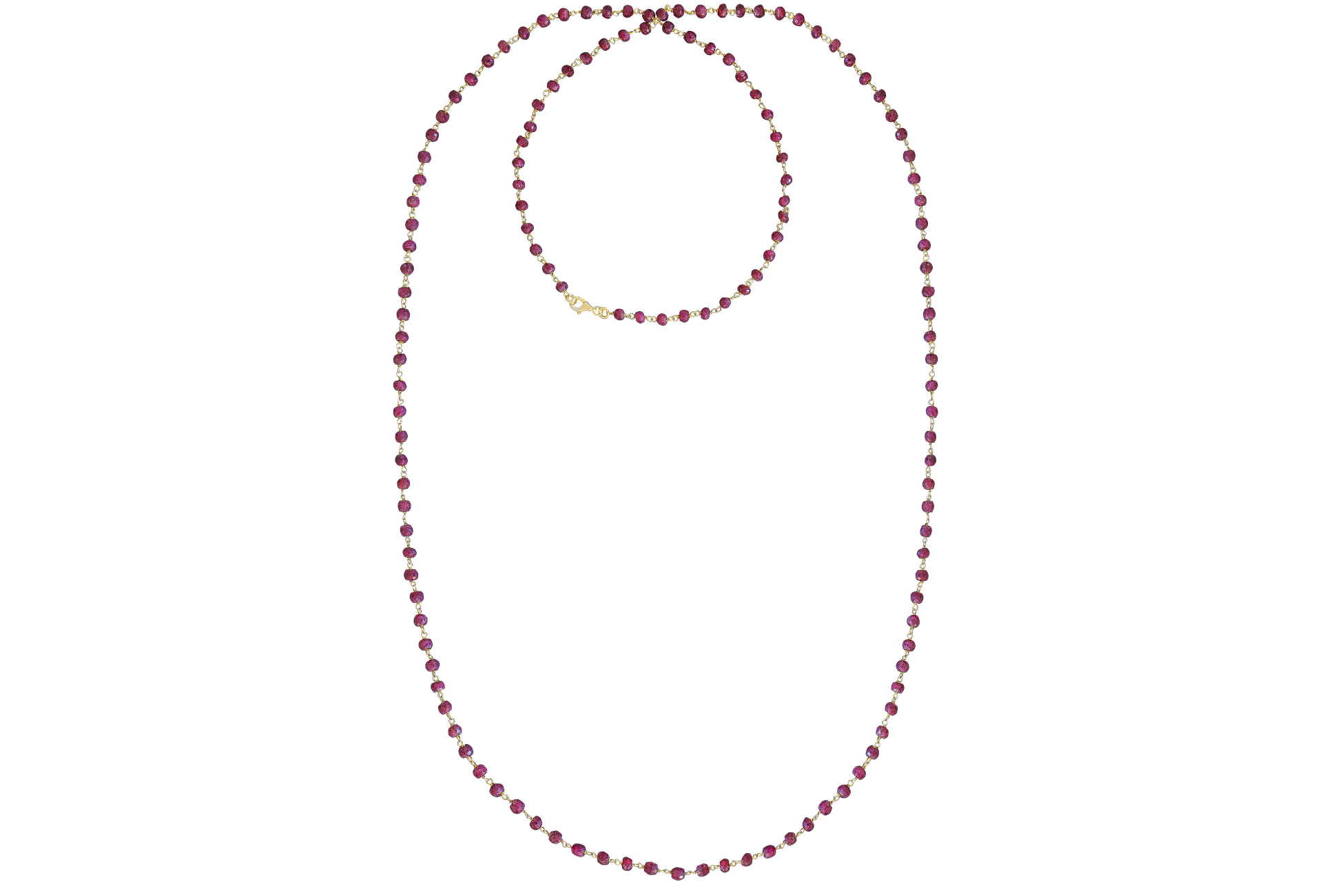 Long Ruby Rosary Necklace