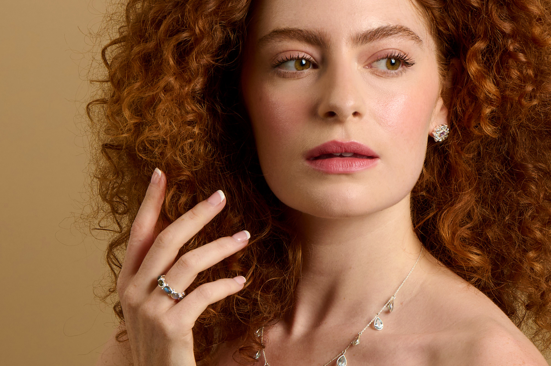 Lottie Silver Prehnite Eternity Ring