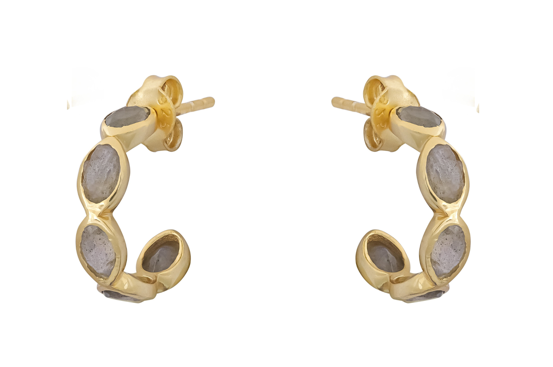 Luna Labradorite Hoop Earrings