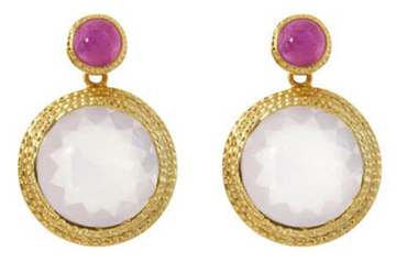 Maharani Ruby And Rose Quartz Earrings