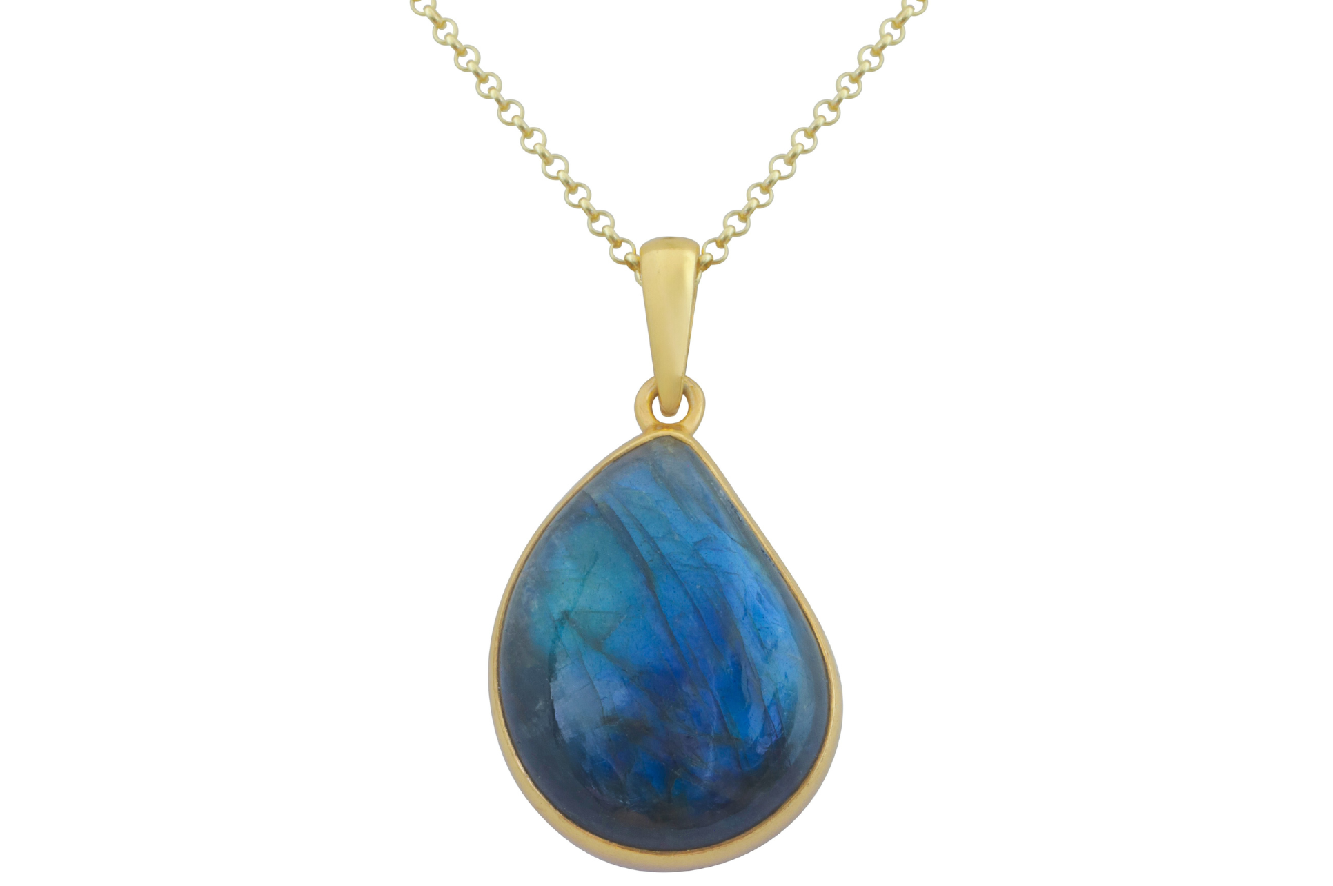 Mango Shaped Labradorite Pendant Necklace