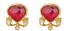 Fine Gold Diamond, Ruby & Enamel Work Earrings