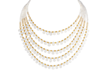 Diva Moonstone 5 Line Beaded Necklace