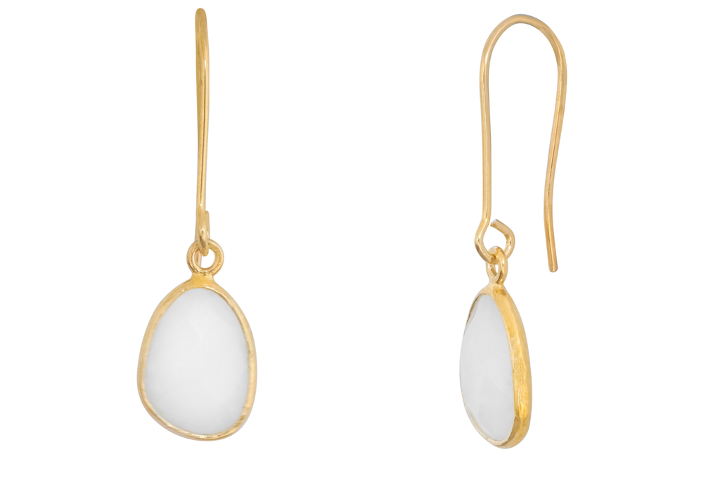 Pebble Moonstone Drop Earrings