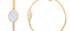 Gold & Moonstone Set Hoop Earrings